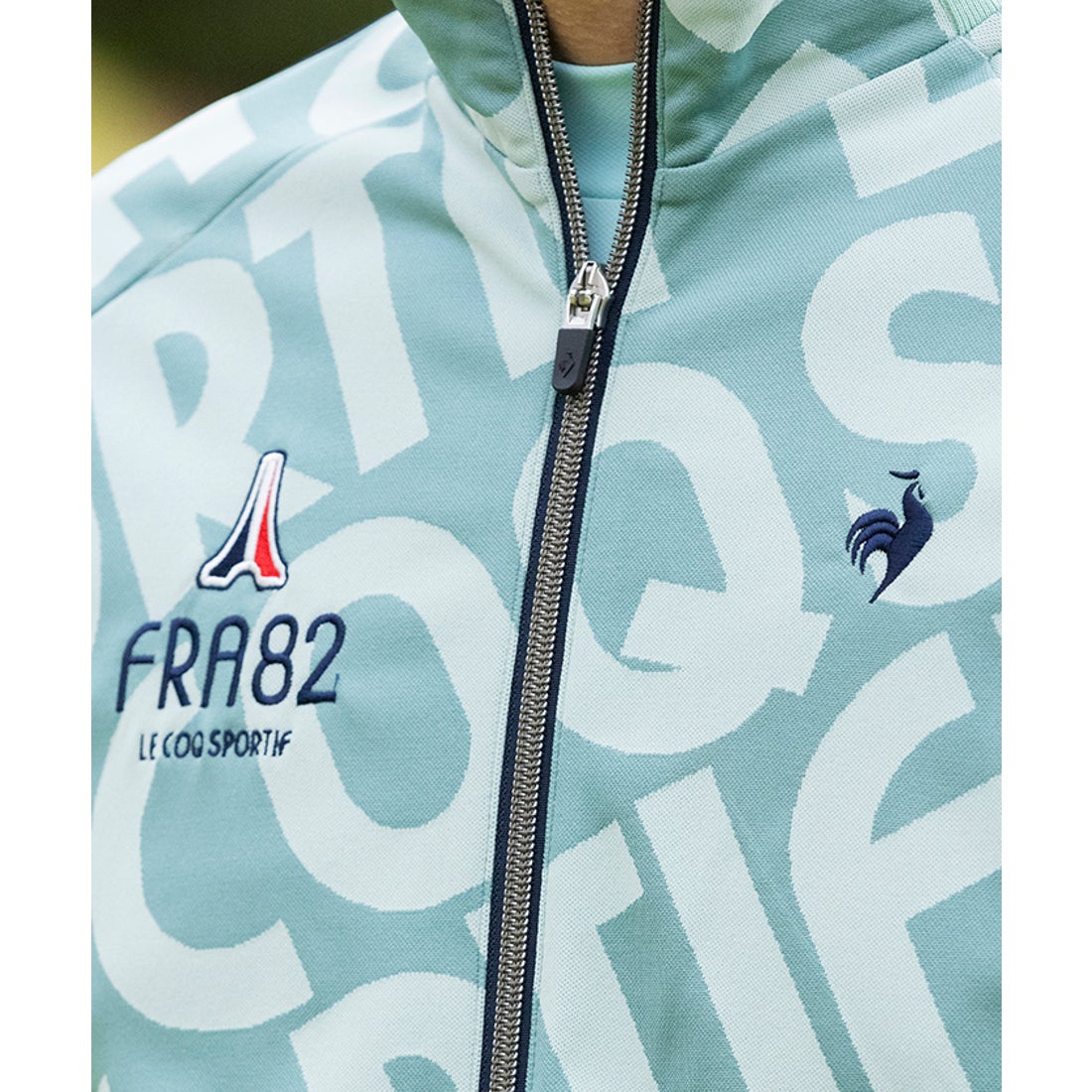 le coq sportif golf 【ストレッチフォーサー】ロゴジャガードブルゾン