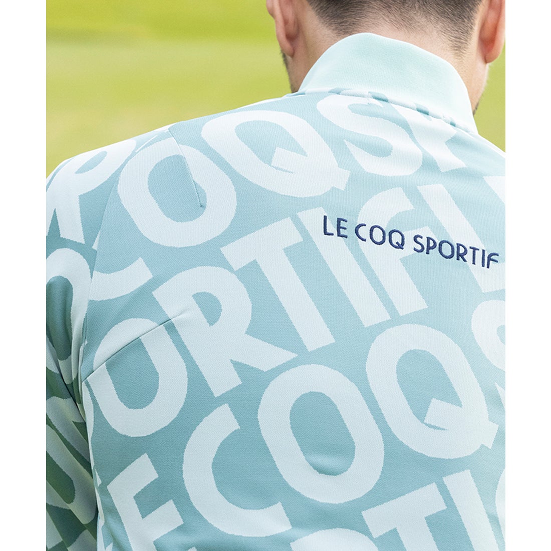 le coq sportif golf 【ストレッチフォーサー】ロゴジャガードブルゾン
