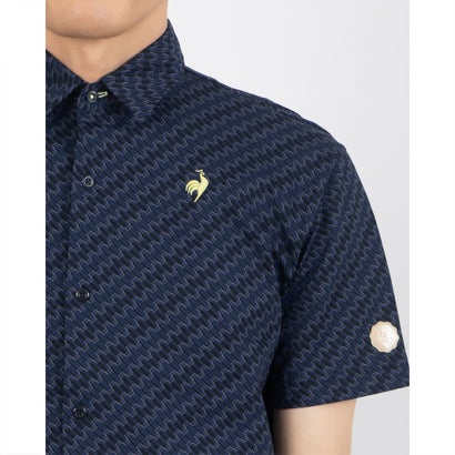ルコックスポルティフ ゴルフ le coq sportif golf ミニボトル柄フロントオープン半袖シャツ｜詳細画像