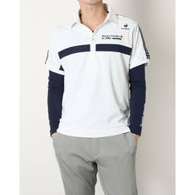 メンズ ゴルフ セットシャツ ゴルフ セットシャツ QGMTJA05W （ホワイト）