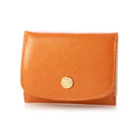 ビジュー コンパクト三つ折り財布 （オレンジ）