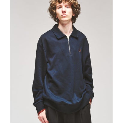 FRED PERRY / フレッドペリー HALF ZIP COLLARED SWEATSHIRT （ボルドー）｜詳細画像