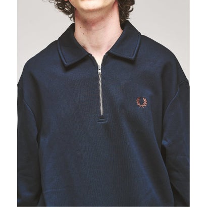 FRED PERRY / フレッドペリー HALF ZIP COLLARED SWEATSHIRT （ボルドー）｜詳細画像