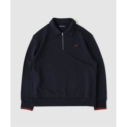 FRED PERRY / フレッドペリー HALF ZIP COLLARED SWEATSHIRT （ボルドー）｜詳細画像