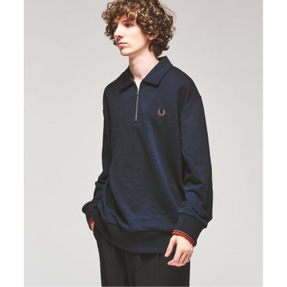 FRED PERRY / フレッドペリー HALF ZIP COLLARED SWEATSHIRT （ボルドー）｜詳細画像