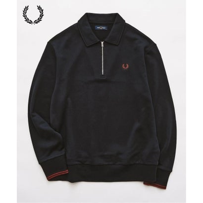 FRED PERRY / フレッドペリー HALF ZIP COLLARED SWEATSHIRT （ボルドー）｜詳細画像