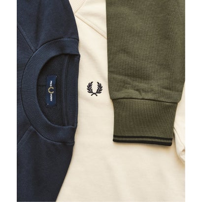 FRED PERRY / フレッドペリー TIPPED CREWNECK SWEATSHIRT （カーキ）｜詳細画像