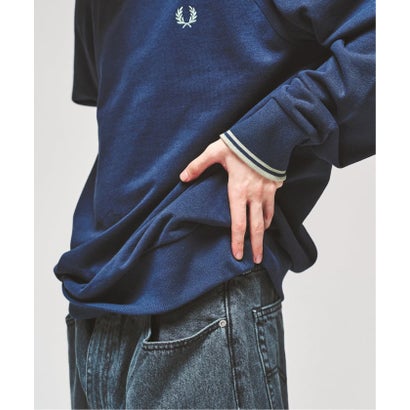 FRED PERRY / フレッドペリー TIPPED CREWNECK SWEATSHIRT （ネイビー）｜詳細画像