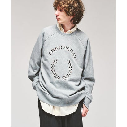 FRED PERRY / フレッドペリー TARTAN APPLIQUE SWEATSHIRT （ネイビー）｜詳細画像