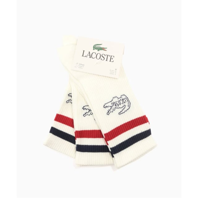 LACOSTE / ラコステ 3P Socks (Vintage Crew) （ホワイト）