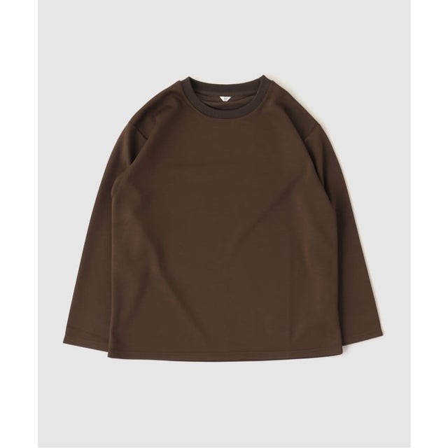 ネックジャガード L/S Tシャツ （ブラウン）