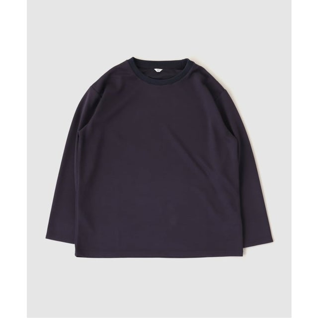 ネックジャガード L/S Tシャツ （ネイビー）