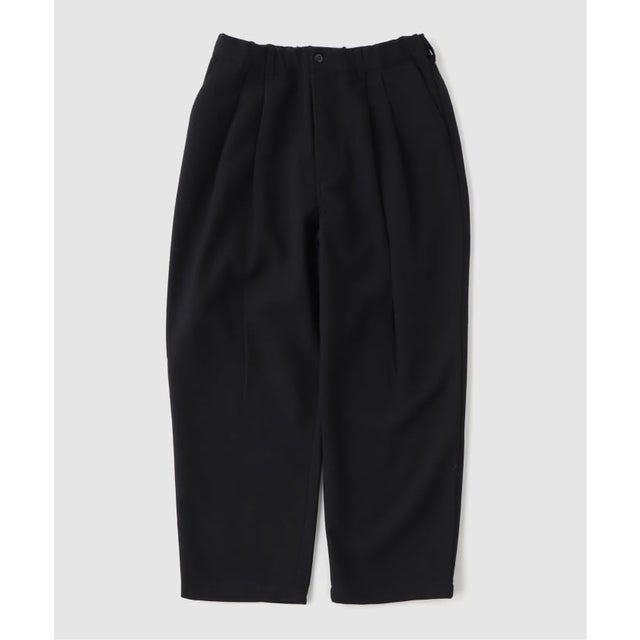 STILL BY HAND / スティルバイハンド Wool mixed deep tuck pants （ブラック）