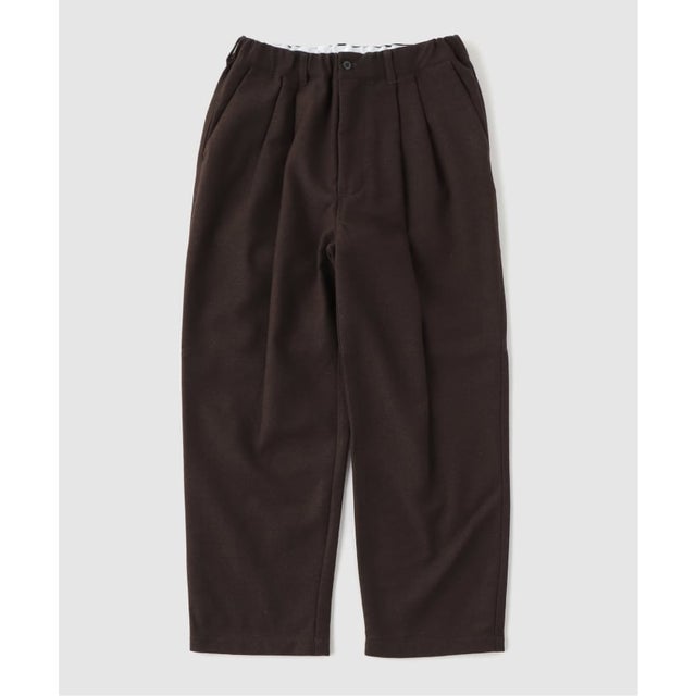 STILL BY HAND / スティルバイハンド Wool mixed deep tuck pants （ブラウン）