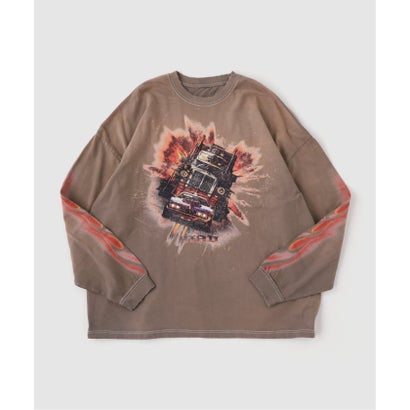 フォーワンセブン エディフィス 417 EDIFICE ANACHRONORM / アナクロノーム FLAME SLEEVE GRAPHIC L/S T-S （ネイビー）｜詳細画像