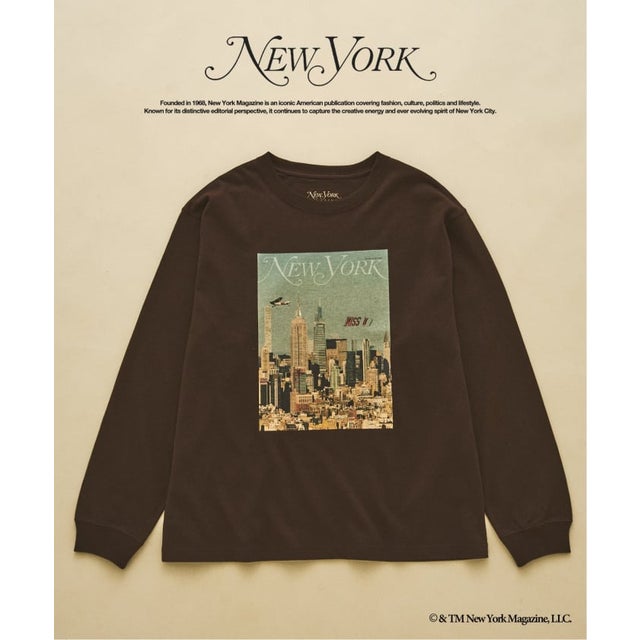 NY MAGAZINE × 417別注 ロングスリーブ Tシャツ （ブラウン A）