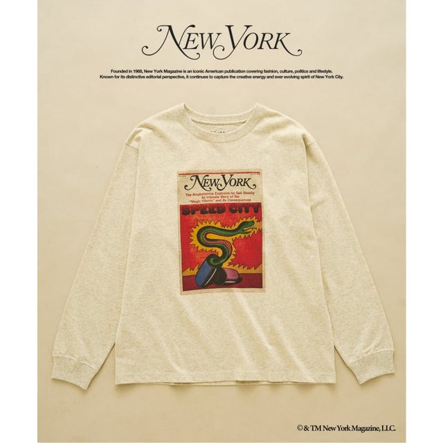 NY MAGAZINE × 417別注 ロングスリーブ Tシャツ （グレーC）