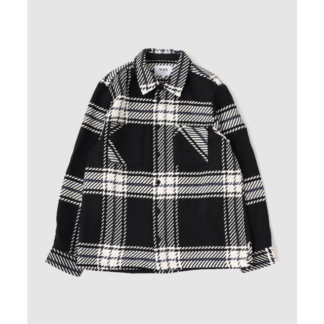 【WAX LONDON / ワックス ロンドン】オーバーシャツ BLACK ECRU （ブラック）