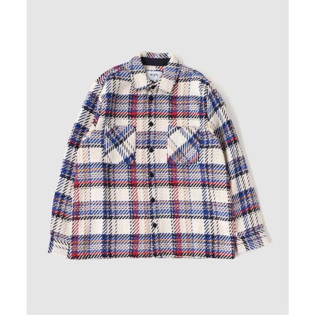 【WAX LONDON / ワックス ロンドン】オーバーシャツ ECRU RED （ナチュラル）