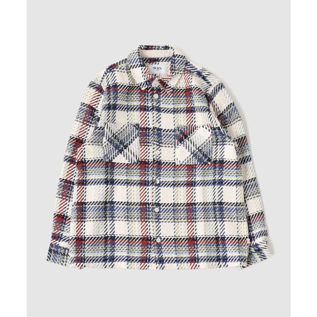 【WAX LONDON / ワックス ロンドン】オーバーシャツ ECRU MULTI （ナチュラル）