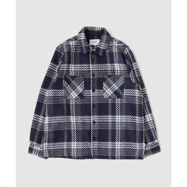 【WAX LONDON / ワックス ロンドン】オーバーシャツ NAVY ECRU （ネイビー）