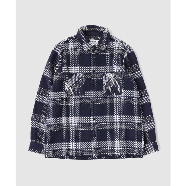【WAX LONDON / ワックス ロンドン】WHITING OVERSHIRT PLAID WEAVE （ネイビー）