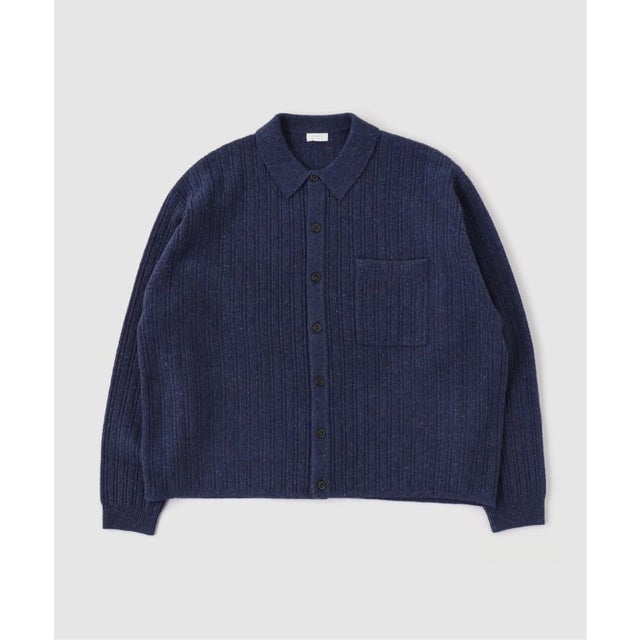 crepuscule / クレプスキュール Nep Knit Shirt （ネイビー）