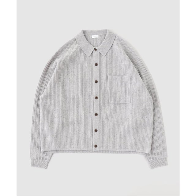 crepuscule / クレプスキュール Nep Knit Shirt （グレーA）