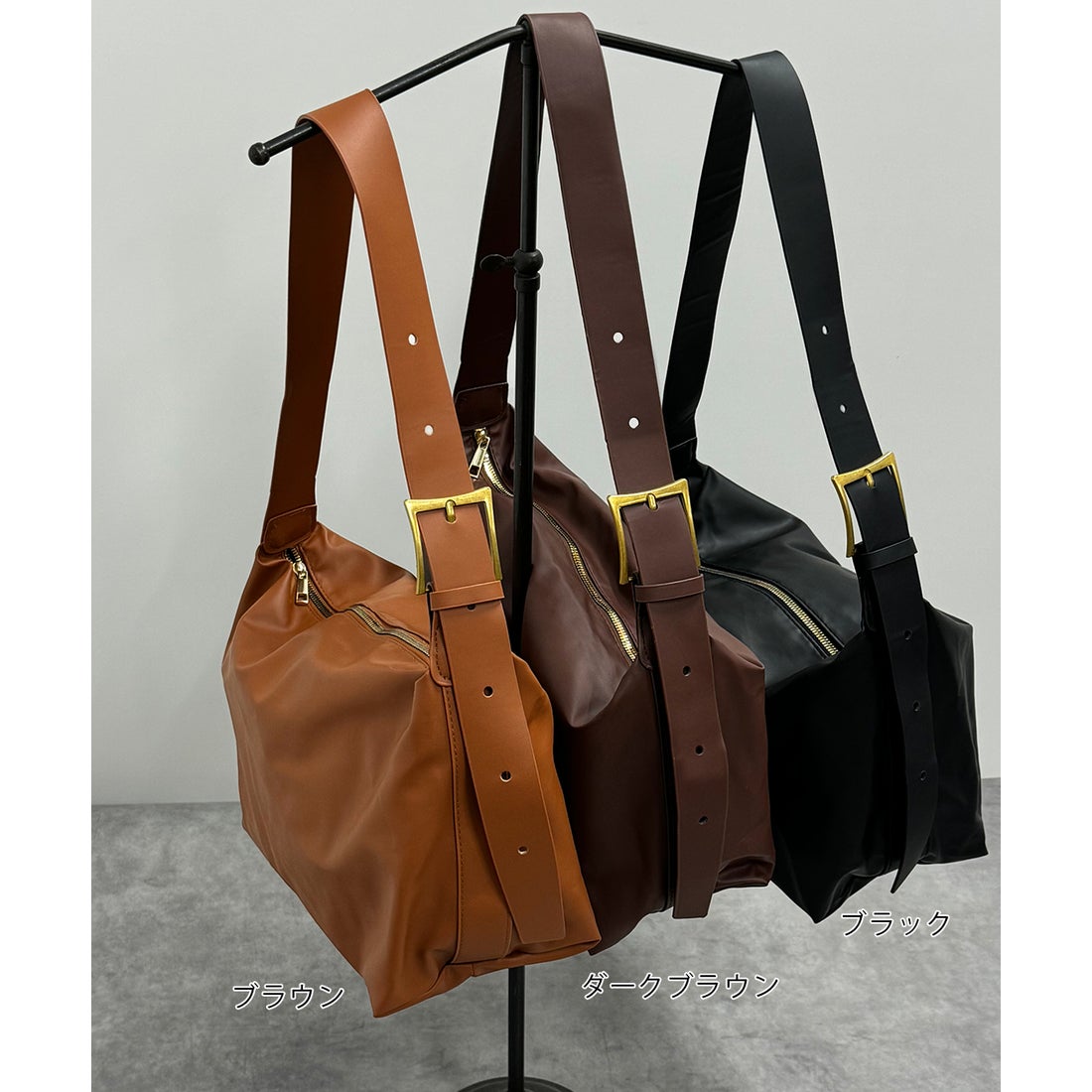 フェイクレザー ショルダーバッグ ブラウン tina jojun ショルダー 