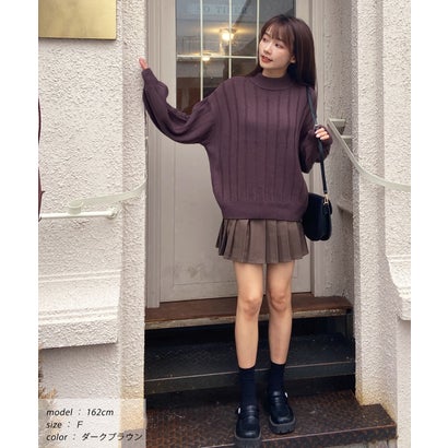 アドティエ ad thie ワイドリブニット （ベージュ）｜詳細画像