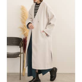 アドティエ ad thie サイドスリット ノーカラーロングコート 秋服 秋 
