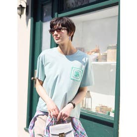 【接触冷感】グラニースクエア風Tシャツ【CoC by CARA O CRUZ】 （ミントグリーン）