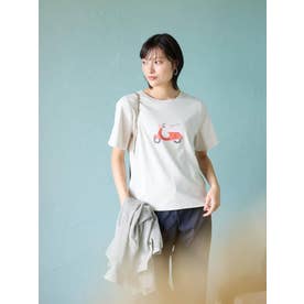 【接触冷感】スクーターTシャツ【CoC by CARA O CRUZ】 （ライトベージュ）