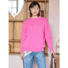 エルボーパッチクルーネックニット （レッド）