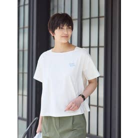 【UVケア 吸水速乾 洗える】 胸刺繍Tシャツ （アイボリー）