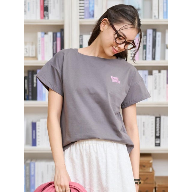 【UVケア 吸水速乾 洗える】 胸刺繍Tシャツ （グレー系）