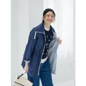 小花柄のリバーシブルコート （スカイブルー）
