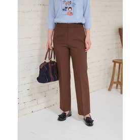 洗える後ろウエストゴムパンツ （ダークブラウン）