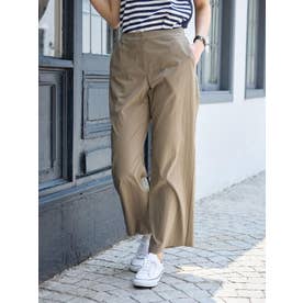 【ストレッチ 洗える】ワイドパンツ （カーキ系）