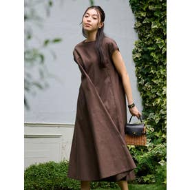 ロングフレアワンピース （ダークブラウン）