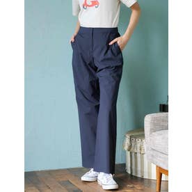【ストレッチ 洗える】ワイドパンツ （ネイビー）