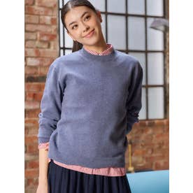 ワンポイント刺繍ニット （ブルー系）