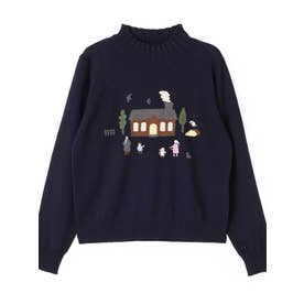ハウスモチーフニット【ZEGNA BARUFFA】 （ネイビー）