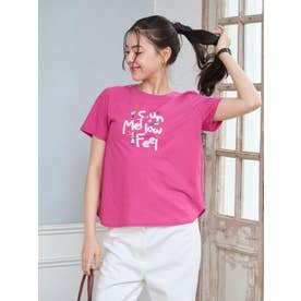 【接触冷感】刺繍クルーネックTシャツ （レッド）