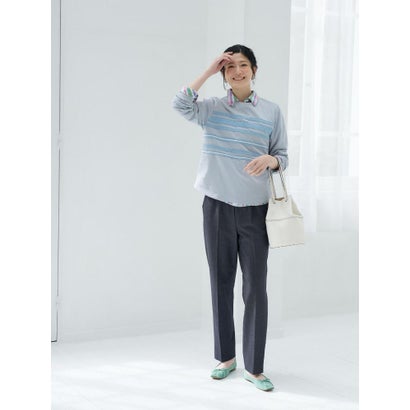 【ストレッチ 洗える】センタープレスパンツ （ベージュ）｜詳細画像