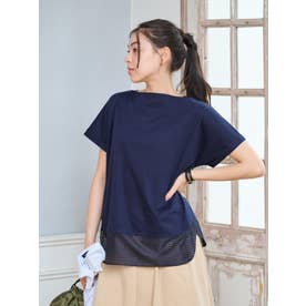 【接触冷感】メッシュ切替Tシャツ【CoC by CARA O CRUZ】 （ネイビー）