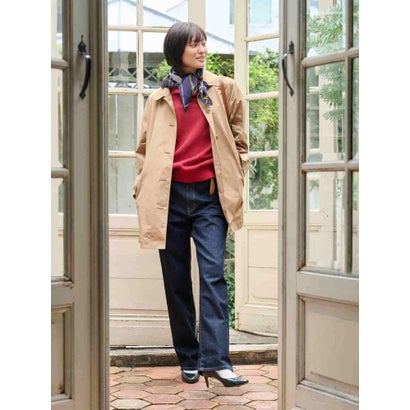 中わたフーデッドベスト付きコート （キャメル）｜詳細画像