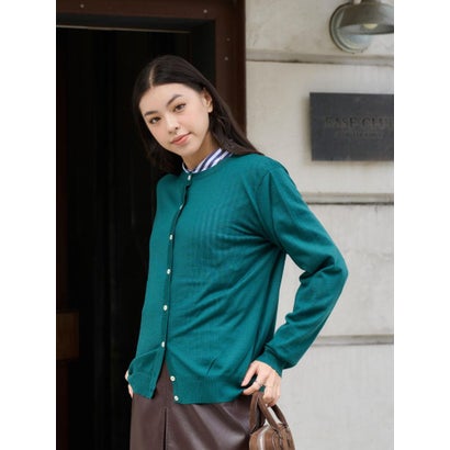 クルーネックカーディガン【ZEGNA BARUFFA】【セットアップ】 （ブラック）｜詳細画像