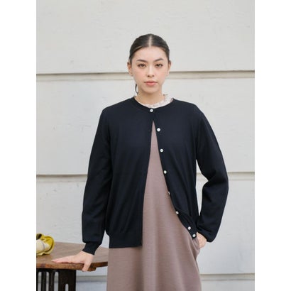 クルーネックカーディガン【ZEGNA BARUFFA】【セットアップ】 （ブラック）｜詳細画像