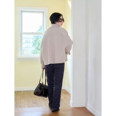 キャラ・オ・クルス CARA O CRUZ ワイドカラーニットブルゾン （ベージュ）｜詳細画像